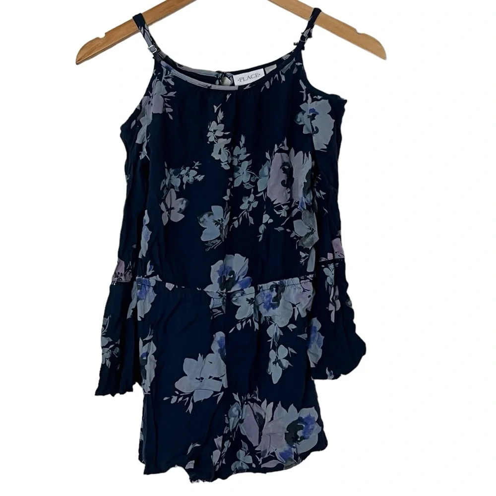 The Children’s Place | Rayon floral long sleeve cold shoulder short romp…